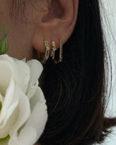 Eve White Diamonds Hoop Earrings